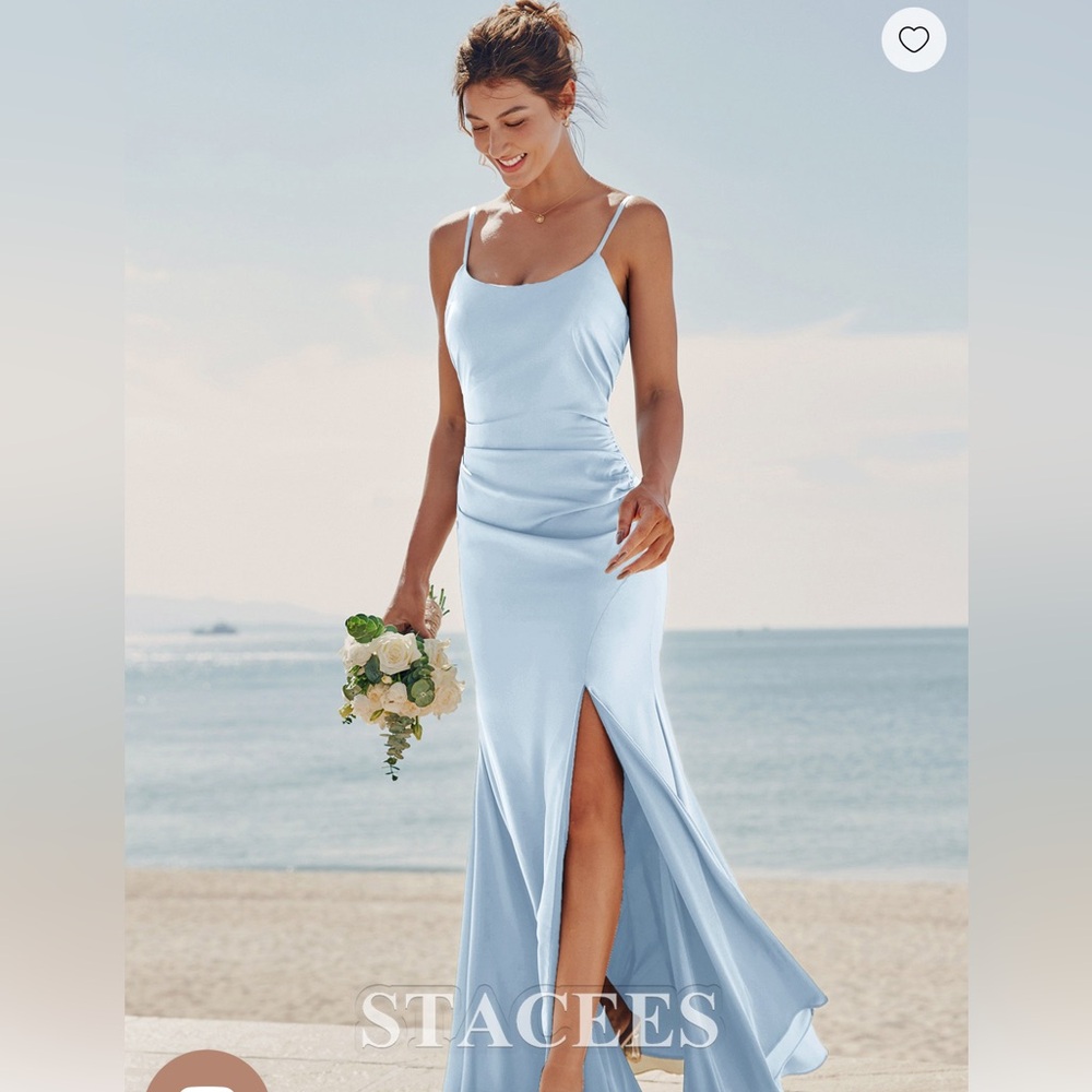 Light blue satin dress